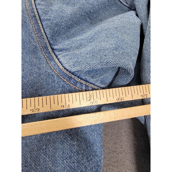 Wrangler HERO Jacket Mens XLT Blue Denim Trucker Blanket Lined Button retro - Picture 10 of 12